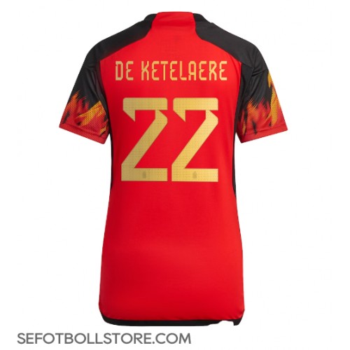 Belgien Charles De Ketelaere #22 Replika Hemmatröja Dam VM 2022 Kortärmad